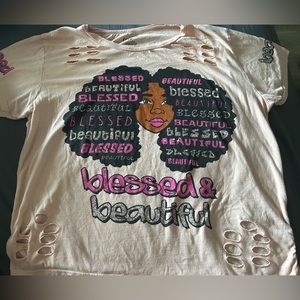 Ladies in Powering Beautiful Blessed Tee Shirt